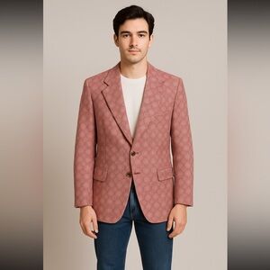 Vintage Citta 2000 Blazer Made‎ in Yugoslavia Geometric Pattern Retro Mod Jacket